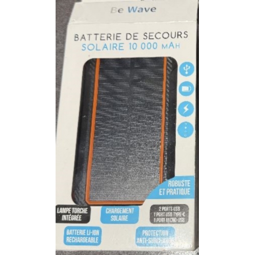 BE WAVE BATTERIE DE SECOURS SOLAIRE 10000MAH