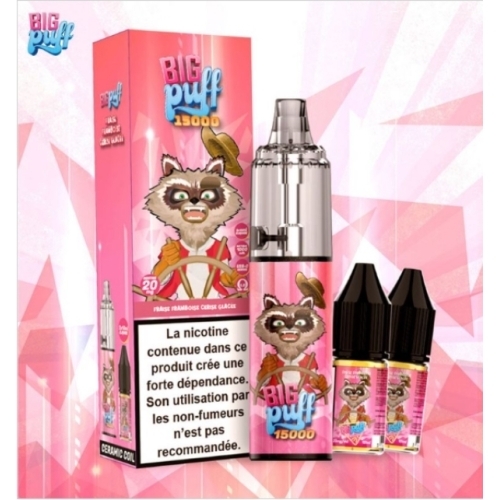 FRAISE FRAMBOISE CERISE GLACEE Tornado 2% 15000 puffs - Big Puff +2 flacons de 10 ml 