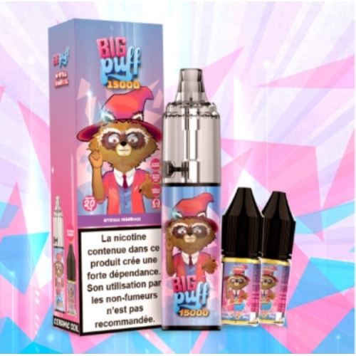 Myrtille Framboise Tornado 2% 15000 puffs - Big Puff +2 flacons de 10 ml 