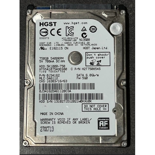DISQUE DUR HGST 5K1000-750 750GO HDD 