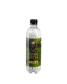 BILLES BBS 6MM ELITE FORCE BLANCHE 0.25G BOUTEILLE X2700