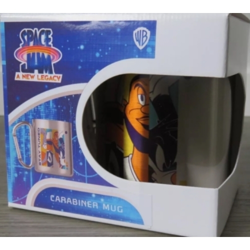 WARNER BROS SPACE JAM A NEW LEGACY CARABINER TIN MUG CUP RARE COLLECT NEW IN BOX