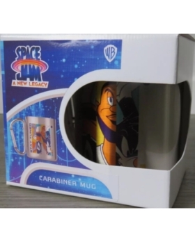 WARNER BROS SPACE JAM A NEW LEGACY CARABINER TIN MUG CUP RARE COLLECT NEW IN BOX