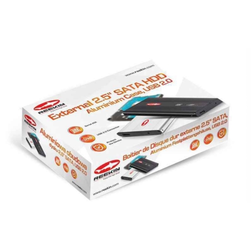 Reekin Boitier de Disque dur externe 2.5'' SATA, USB 2.0 (Noir)