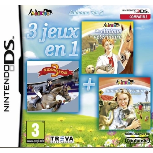 3 jeux en 1: animaux /vol.1 ds avec notice 