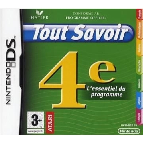 Tout savoir: 4e DS avec notice 