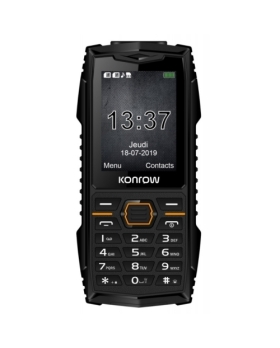 Konrow Stone Plus - Téléphone Antichoc Certifié IP68 - 2.4'' - Double Sim - Noir
