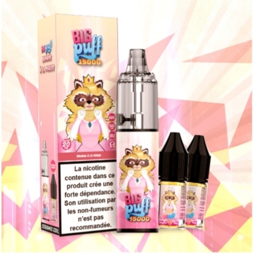 BANANE A LA FRAISE Tornado 2% 15000 puffs - Big Puff +2 flacons de 10 ml 