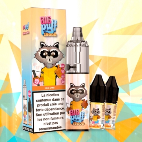 PECHE GIVREE Tornado 2% 15000 puffs - Big Puff +2 flacons de 10 ml 