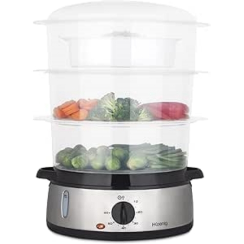 H.Koenig Cuiseur à vapeur électrique VAP10 Inox Multifonction, 9L, Programmable
