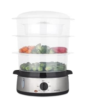 H.Koenig Cuiseur à vapeur électrique VAP10 Inox Multifonction, 9L, Programmable