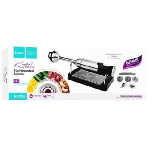 Mixeur de cuisine en acier inoxydable+support+bol 600ml 300Watts 6accessoires HOCO HA02A 