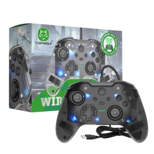 MANETTE FILAIRE NOIR TOPWOLF COMPATIBLE XBOX ONE/SERIE S/X AVEC PRISE CASQUE JACK