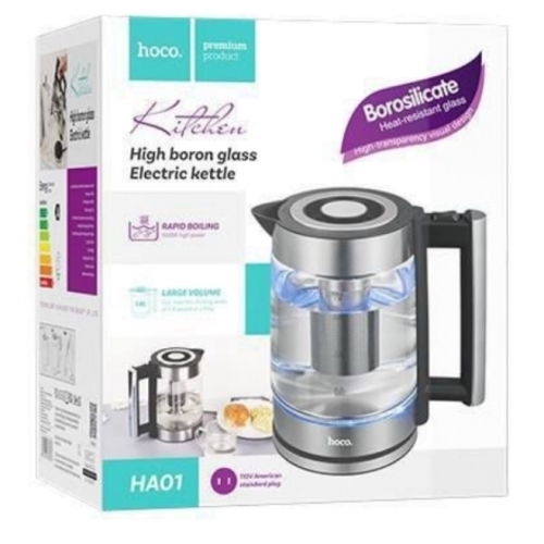 Bouilloire électrique en verre 1.8L  2000Watts HOCO HA01A