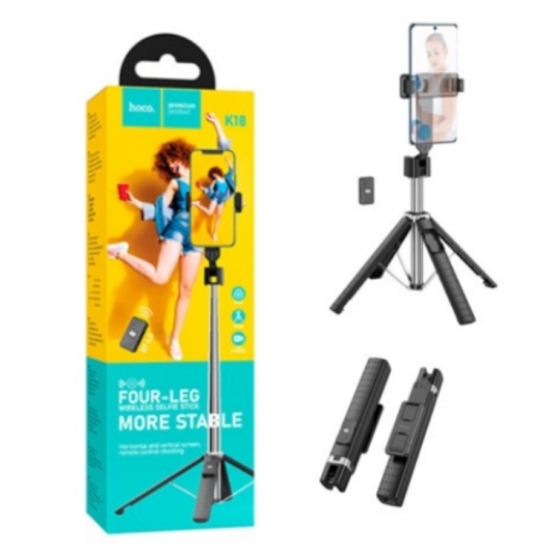 Trépieds Bluetooth Avec 4 pieds pour diffusion en direct avec télécommande SANS FIL Hoco K18