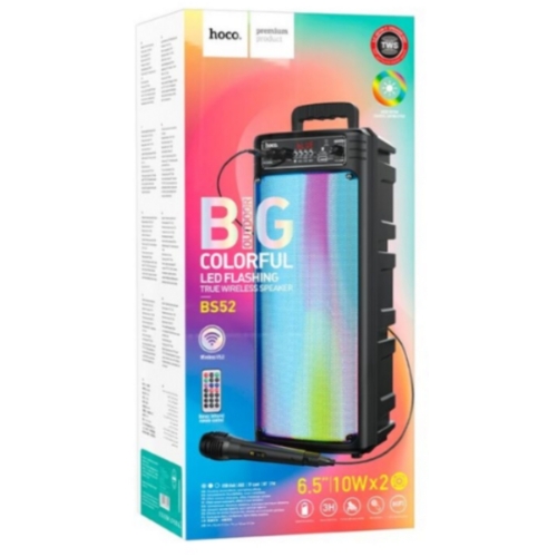 Enceinte sans fil à LED flottantes avec télécommande et microphone filaire 2X10Watts BT/FM/USB/AUX H