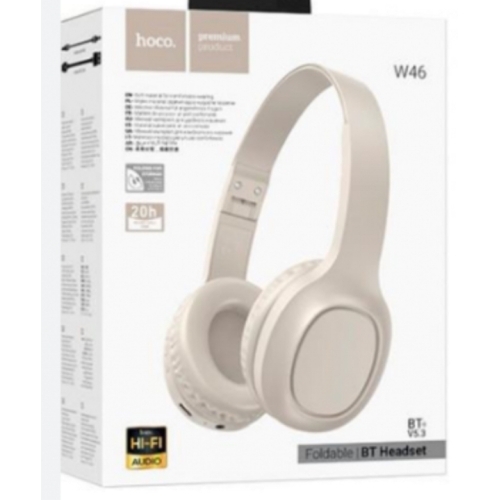Casque BLUETOOTH AUTONOMIE:20h HOCO W46 BEIGE