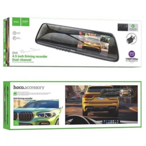 Enregistreur de conduite de rétroviseur 1080p Full HD microSD: jusqu'à 128Go non inclus 4,5 pouces H