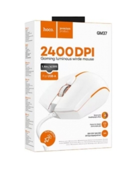 Souris GAMER lumineuse filaire HOCO GM37 BLANCHE