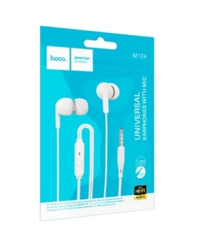 Écouteurs universels avec microphone JACK 3.5MM HOCO M123 BLANC