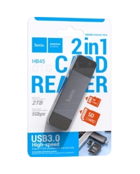 Lecteur de cartes par USB/Type-C 3.0 vers SD/ MICRO SD 2-en-1 HOCO HB45