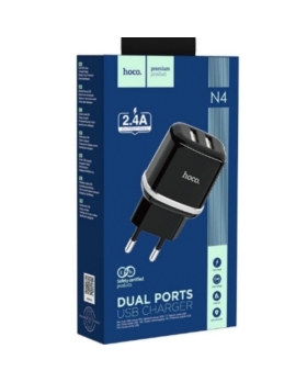 Secteur double port NOIR 2.4A USB HOCO N4 
