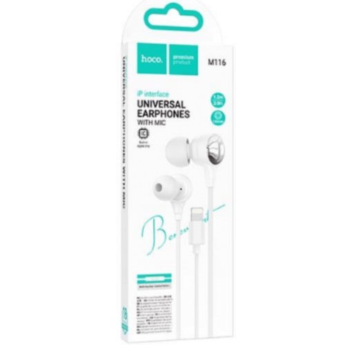 Écouteurs universels avec microphone LIGTHNING 1.2m HOCO M116