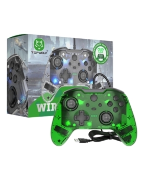 MANETTE FILAIRE VERTE TOPWOLF COMPATIBLE XBOX ONE/SERIE S/X AVEC PRISE CASQUE JACK