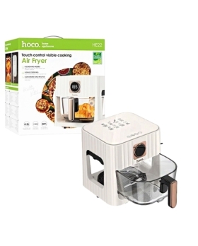 AIR FRYER  4,5 L en verre avec écran tactile 1100watts Blanche HOCO HE22