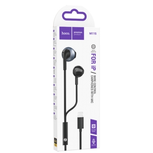 Ecouteur universel avec microphone Lightning Noir M115 