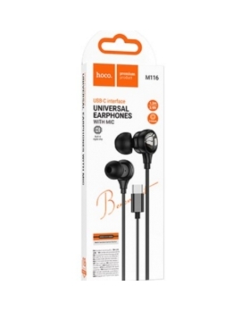 Écouteurs universels avec microphone Type-C Noir HOCO M116
