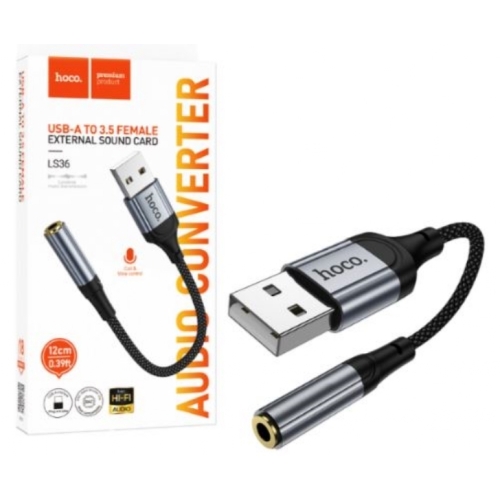 Câble adaptateur USB 3.5mm Vers JACK Femelle HOCO LS36 