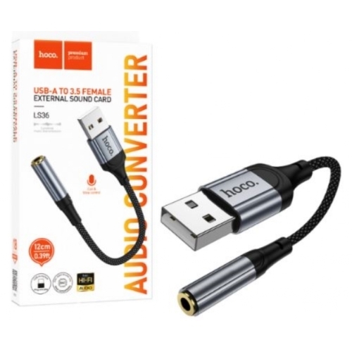 Câble adaptateur USB 3.5mm Vers JACK Femelle HOCO LS36 