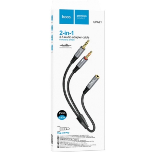 Câble adaptateur audio RCA femelle VERS 2 JACK 3.5mm 25CM HOCO UPA21 