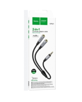 Câble adaptateur audio JACK 3.5mm VERS RCA femelle  25cm HOCO UPA21