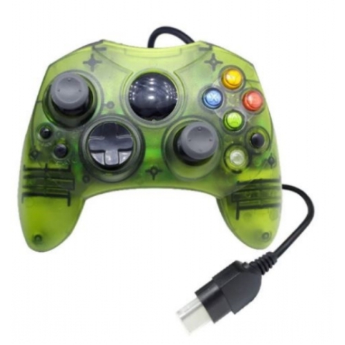 MANETTE FILAIRE VERTE TRANSPARENTE XBOX 1ERE GEN