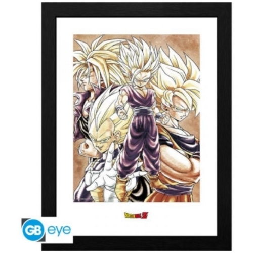 Tirage Encadre - Dragon Ball - Super Saiyans - 30x40