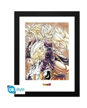 Tirage Encadre - Dragon Ball - Super Saiyans - 30x40