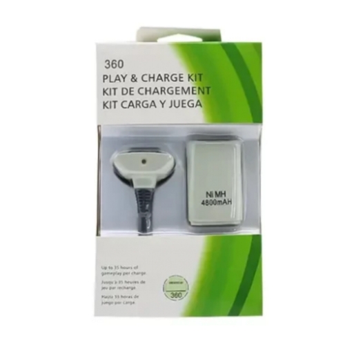 CABLE + BATTERIE BLANCHE MANETTE XBOX 360