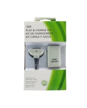 CABLE + BATTERIE BLANCHE MANETTE XBOX 360