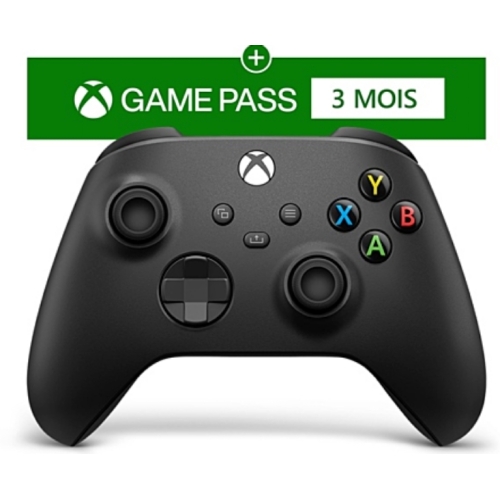 MANETTE XBOX OFFICIELLE XBOX SERIE S/X CARBON BLACK + GAME PASS 3 MOIS INCLUS