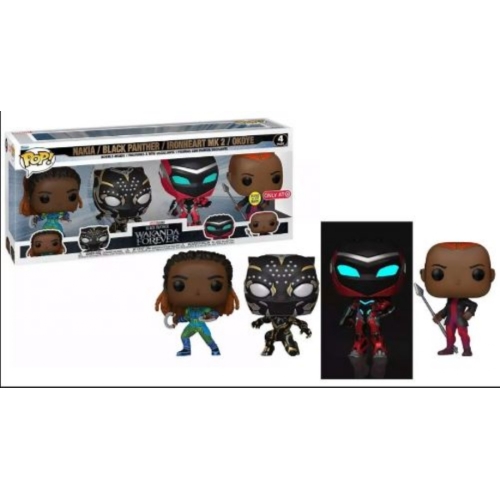 BLACK PANTHER WAKANDA FOREVER NAKIA/BLACK PANTHER/IRONHEART MK 2/OKOYE POP 4 PACK 