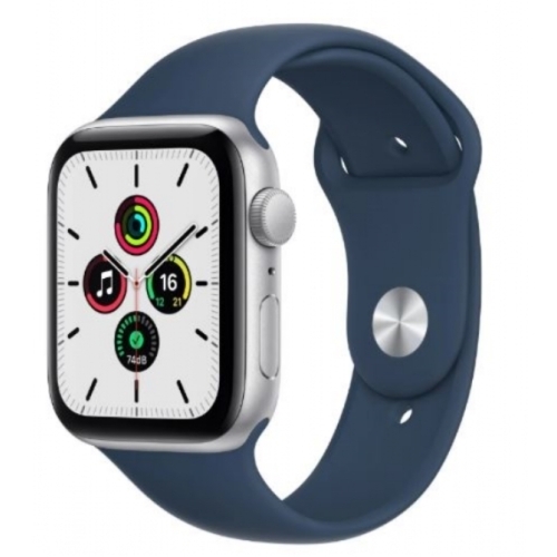 APPLE WATCH SE GEN 2 44MM SILVER BATTERIE:100% A2723 BRACELET SPORT BLEU   