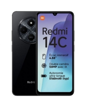 REDMI 14C NOIR 256GO RAM:8GO 50MPX ECRAN:6.88'(120HZ) DEBLOQUE PLAY STORE