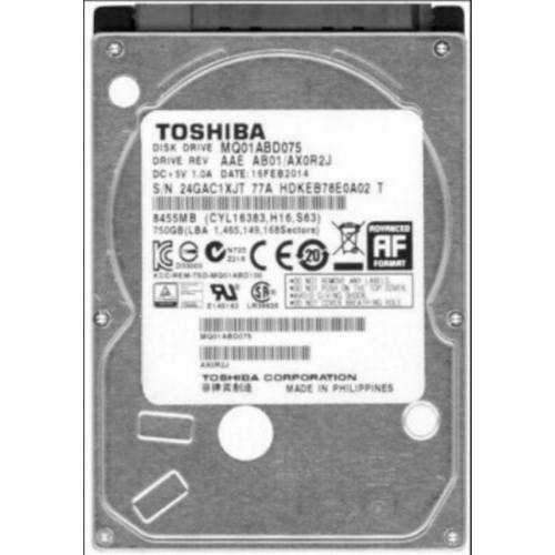 DISQUE DUR 750GO TOSHIBA MQ01ABD075 HDD 