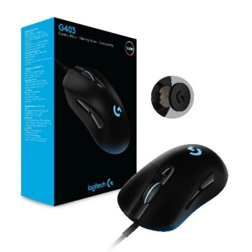 Logitech G403 Souris Gamer Filaire, 25 600 DPI RVB Gaming, Ultra-Léger, Poids Ajustables