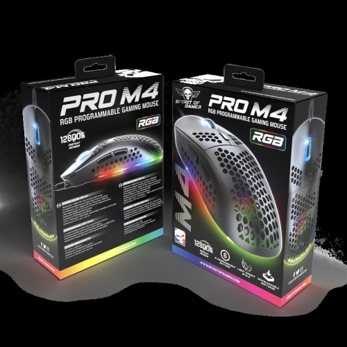  PRO-M4   SOURIS RGB 12.800 DPI / 6 BOUT. PROGR. / ULTRA LIGHT / NOIR