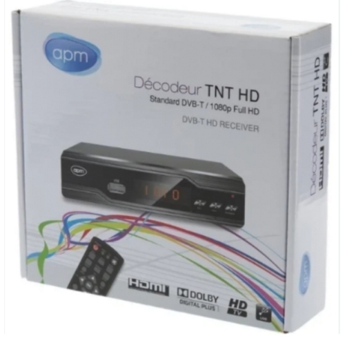 APM Décodeur TNT HD  FULL HD, DVB-T2, HDMI/PERITEL