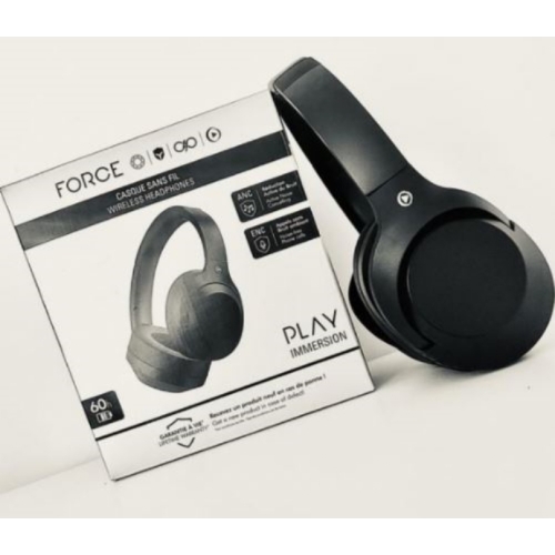 Casque Bluetooth FORCE PLAY IMMERSION avec ANC + ENC circum-auriculaire Noir Autonomie:60H NEUF