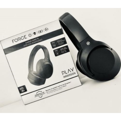 Casque Bluetooth FORCE PLAY IMMERSION avec ANC + ENC circum-auriculaire Noir Autonomie:60H NEUF